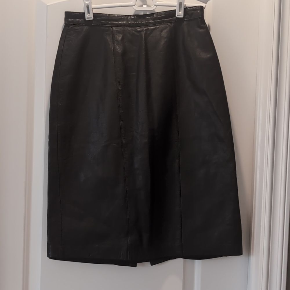 Evan Davies Vintage Leather Pencil Skirt‎